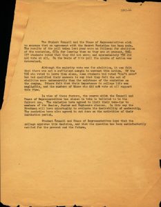 A scan of a document with the text described about the poll.