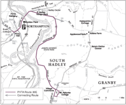 PVTA B39E Bus Route map PVTA B39E Bus Route map