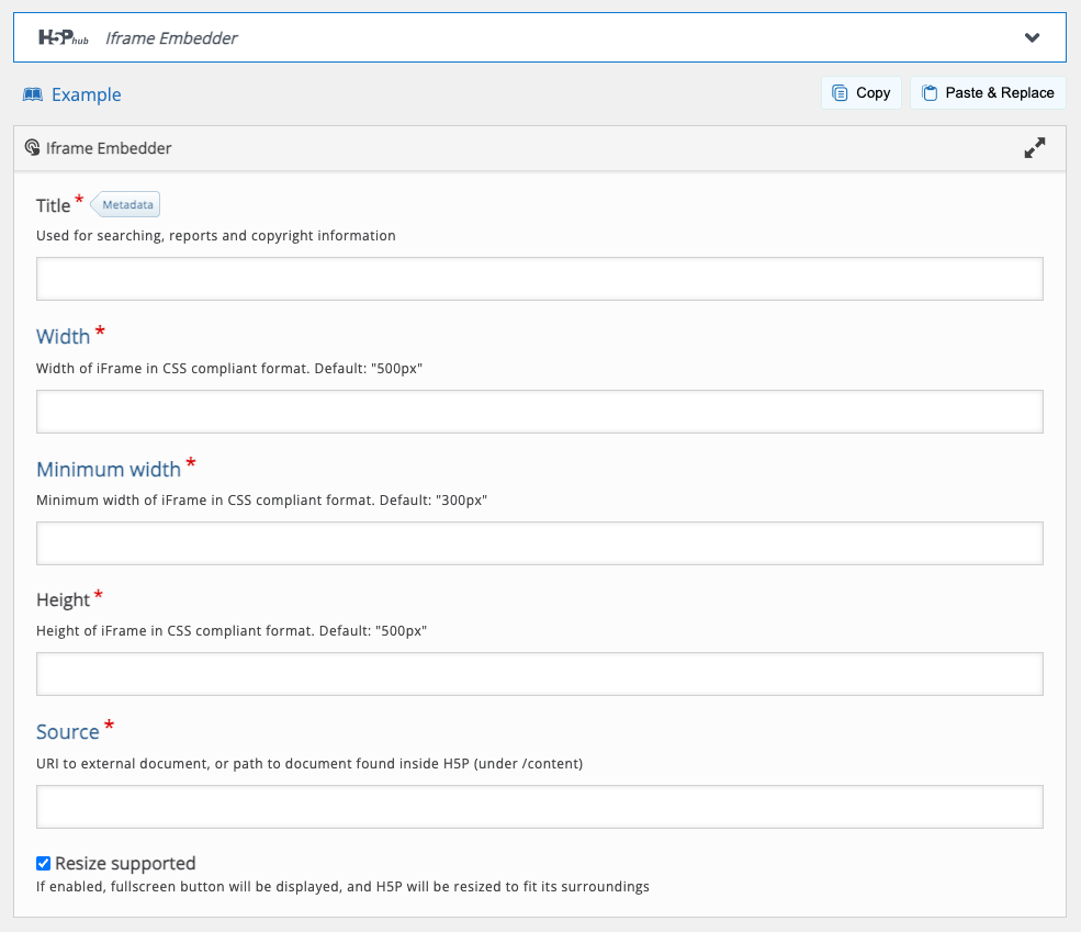 The iframe embedder content type window