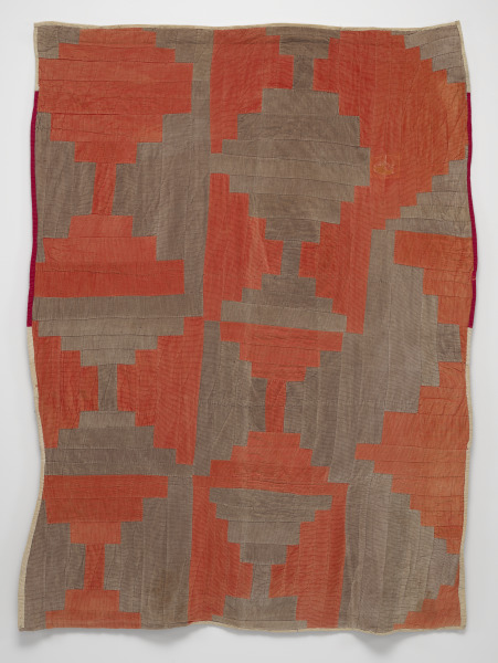 Two-sided quilt: Rectangular blocks & "Log Cabin" variation - In the Collection of the VMFA
