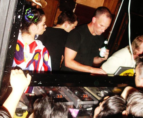 Björk DJ’ing alongside her then husband Matthew Barney