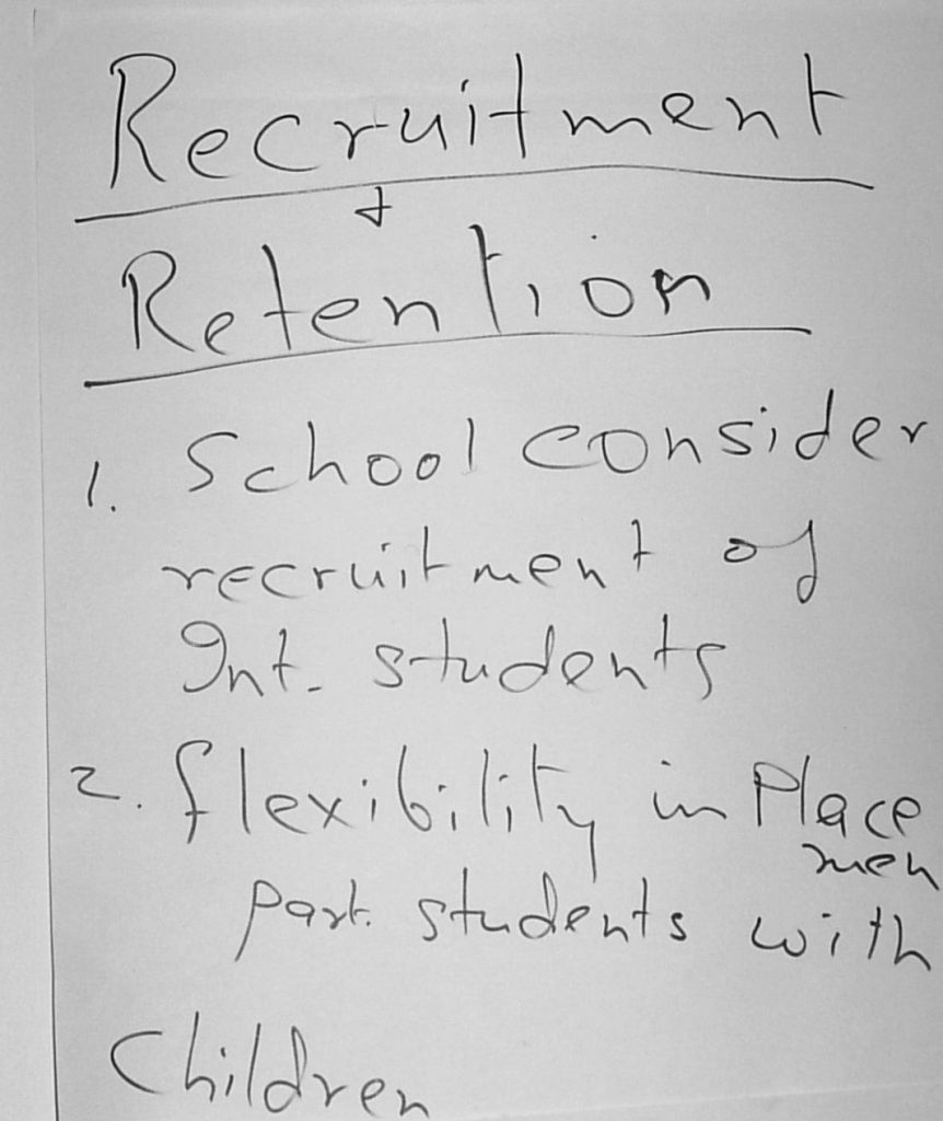 Words written on large paper "Recruitment & Retention"