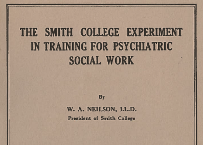 Cover of article "The Smith College Experiment in Training for Psychiatric Social Work"