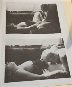 Two images of lesbians having sex from the magazine On Our Backs