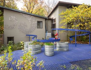 The Rain Yard, designed by Stacy Levy and installed at the Schuykill Center for Environmental Education in Philadelphia.