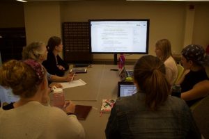 The Water Inquiry team gathers to revise its forthcoming duckling rescue story.