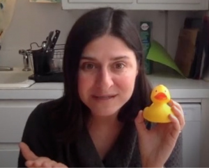 teacher with duck