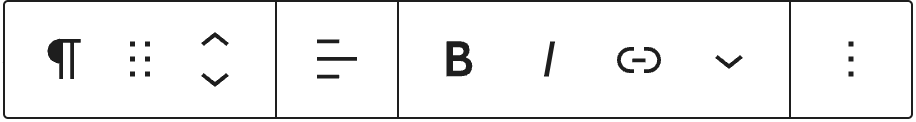 The block specific controls for the paragraph block