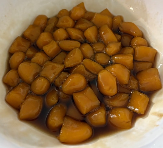 Sweet potato balls I made from scratch (boiled sweet potato + tapioca flour dough)