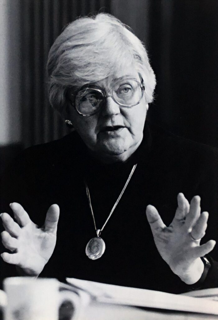 Portrait of Mary Maples Dunn, President of Smith College from 1985 to 1995.